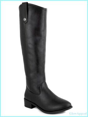 London Fog Irie Knee High Riding Boot Faux Leather Memory Foam
